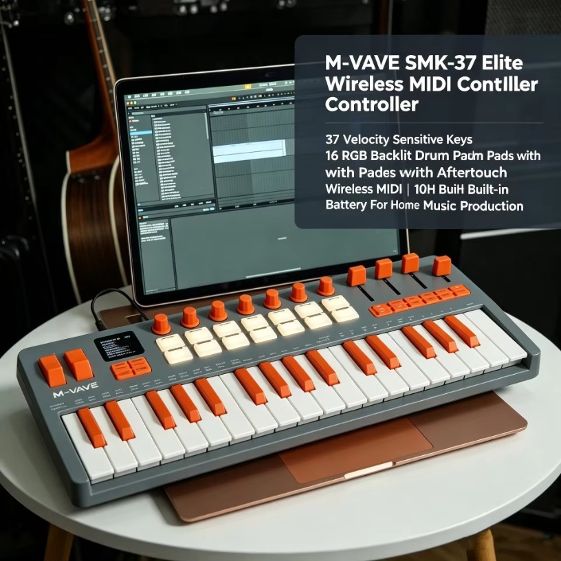 M-VAVE SMK-37 Elite Wireless M - Midi Controller Pad review and price