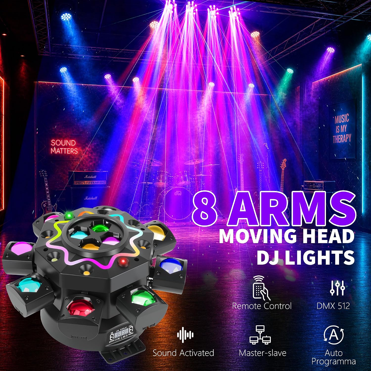 200W Disco Party Lights 8 Arm  - Audio Music Dj review and price